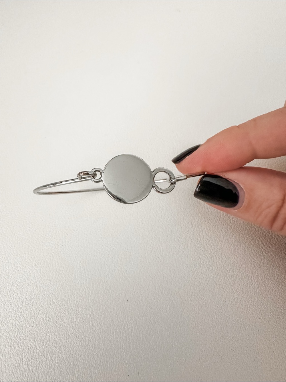 Silver Round Drop Earring - Women's Accessory